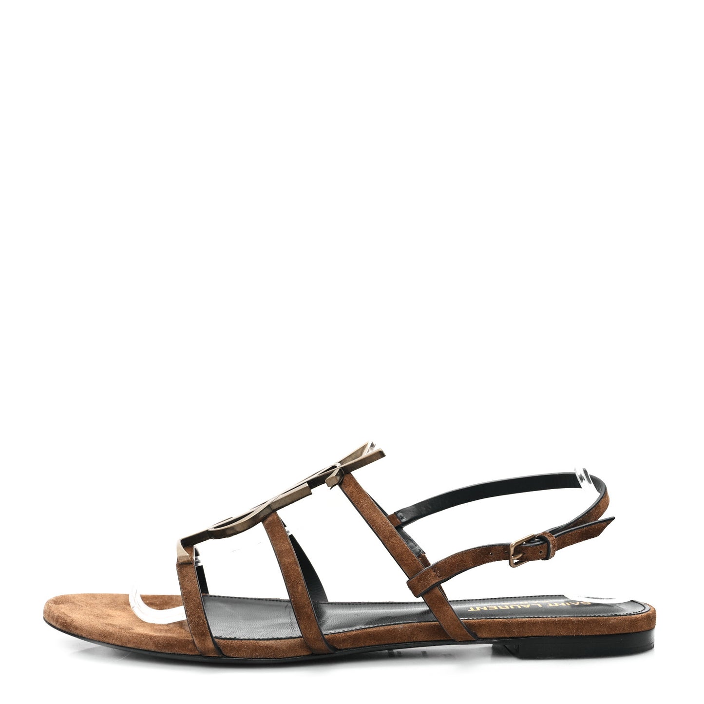 Suede Cassandra Monogram Palm 05 Sandals 40.5 Brown