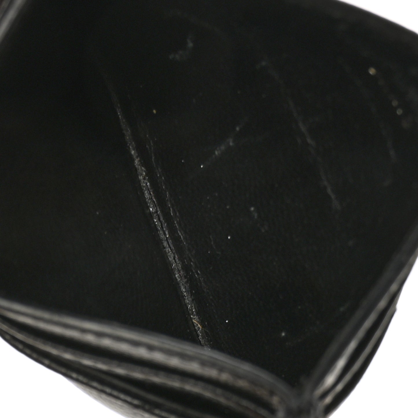 Grain De Poudre Matelasse Chevron Monochrome Monogram Credit Card Case Black