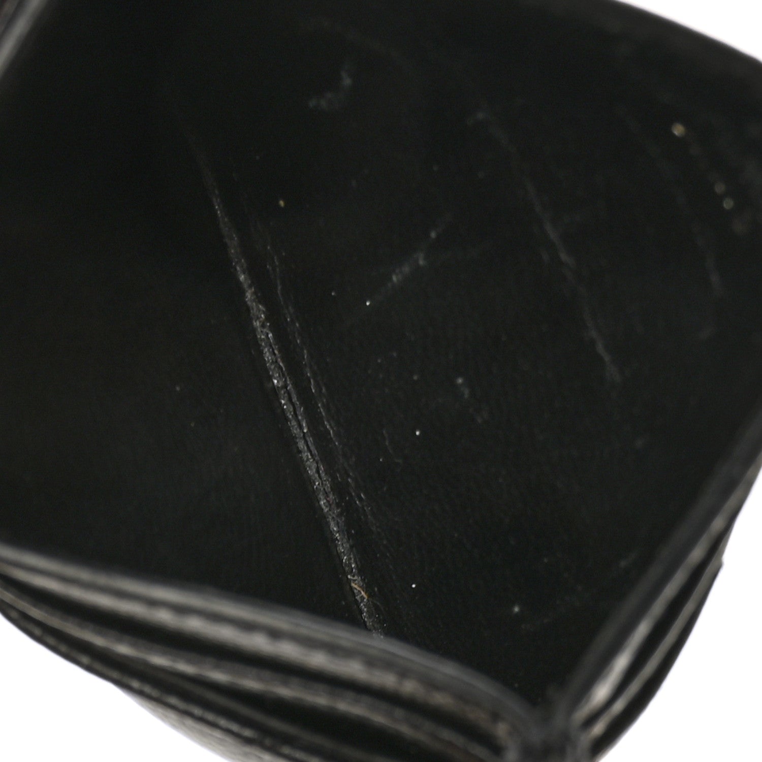 Saint Laurent Grain De Poudre Matelasse Chevron Monochrome Monogram Credit Card Case Black 5 of 7
