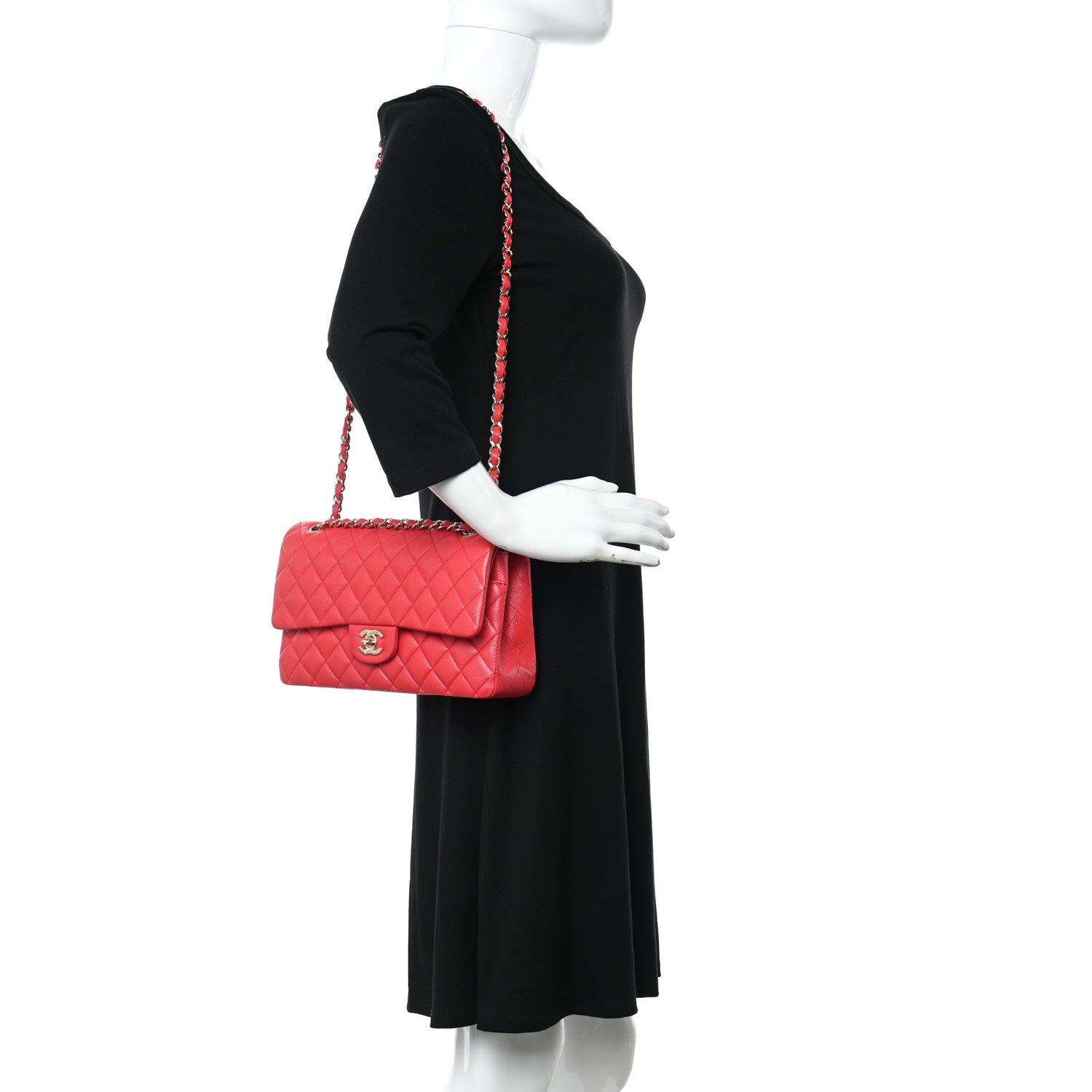 Chanel Caviar Quilted Medium Double Flap Red 2 of 11