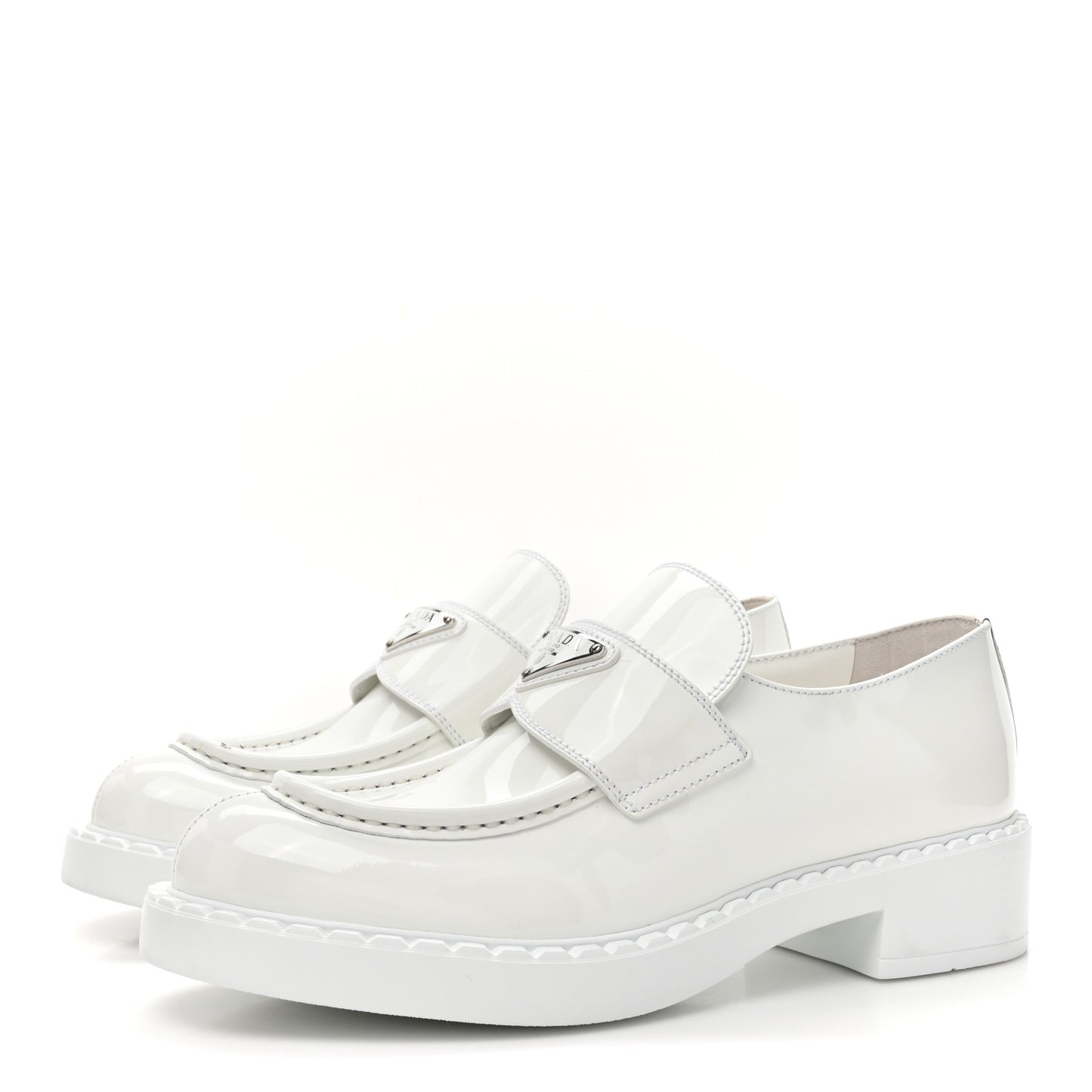 Vernice Triangle 50mm Loafers 38.5 White