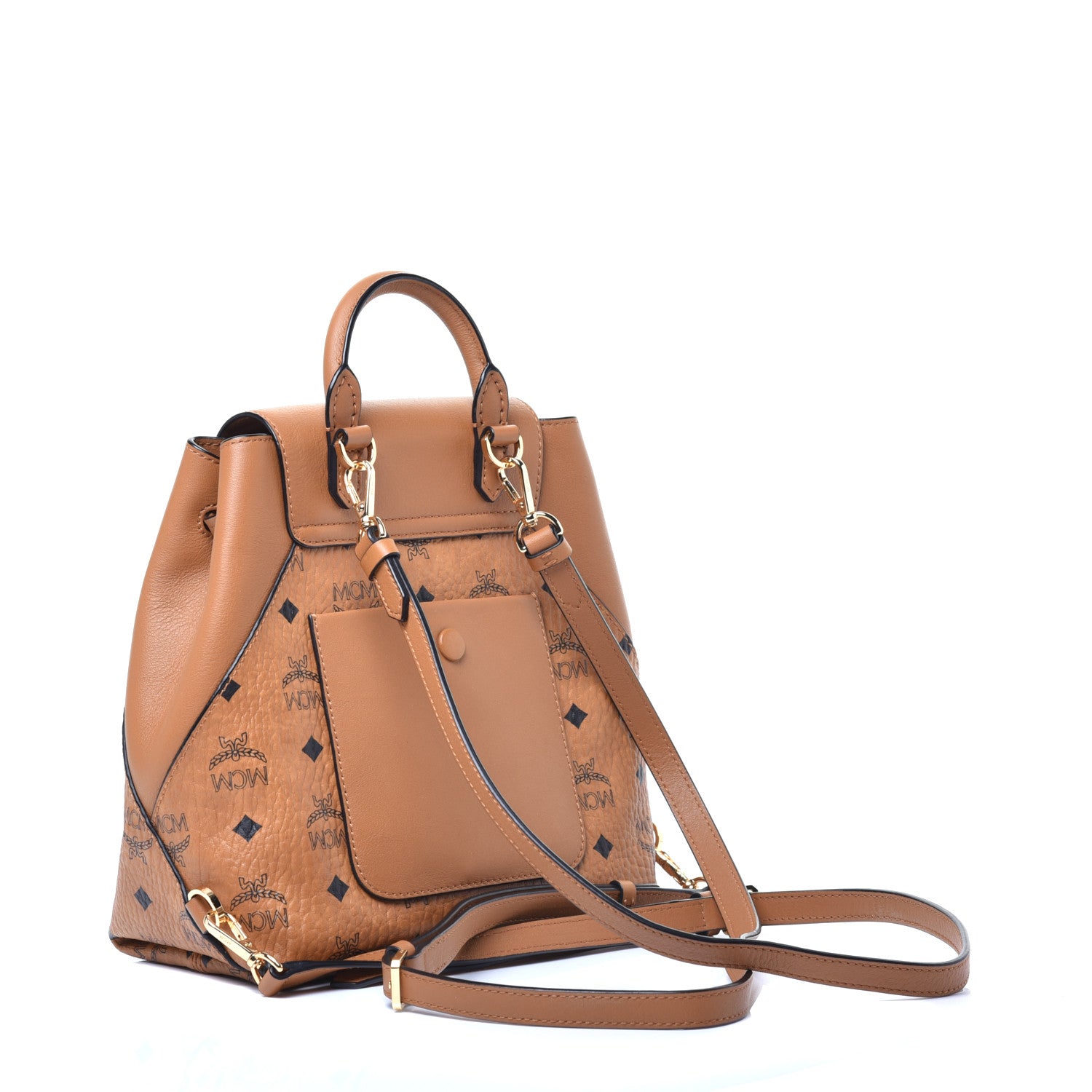MCM Visetos Small Essential Backpack Cognac 2 of 7