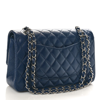 Chanel Caviar Quilted Medium Double Flap Navy 2 of 9