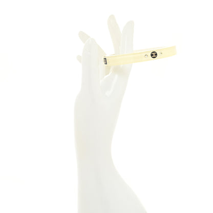Chanel Resin Crystal CC Bangle Bracelet White 2 of 4