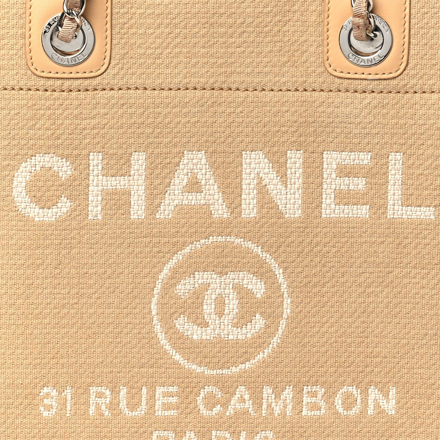 Canvas Mini Deauville Tote Beige