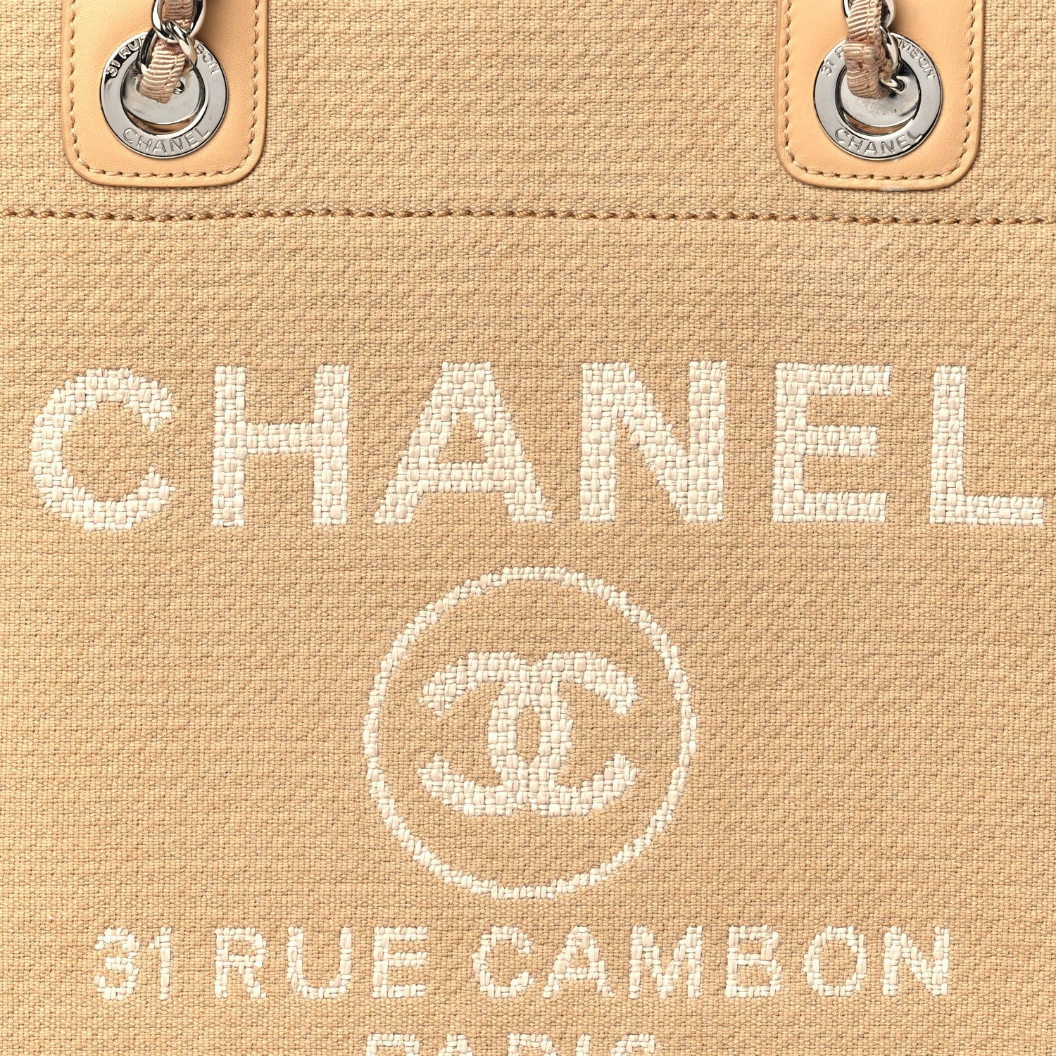 Chanel Canvas Mini Deauville Tote Beige 7 of 10