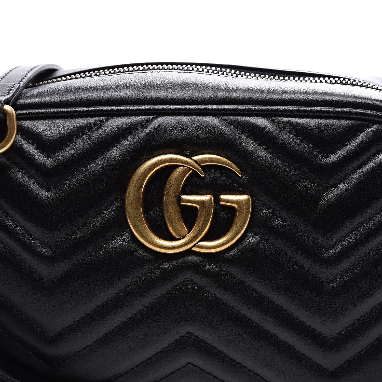 Gucci Calfskin Matelasse Small GG Marmont Chain Shoulder Bag Black 10 of 10
