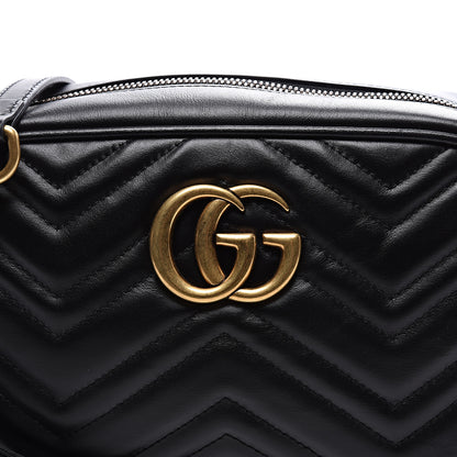 Gucci Calfskin Matelasse Small GG Marmont Chain Shoulder Bag Black 10 of 10