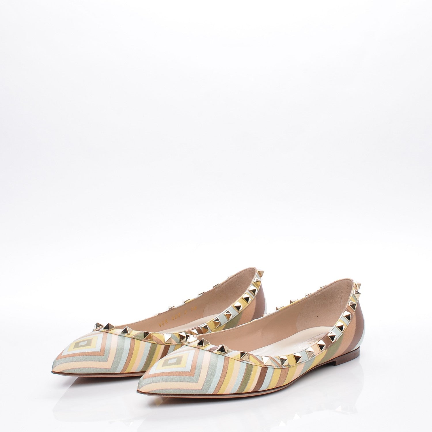 Valentino Garavani Nappa Native Couture 1975 Rockstud Ballerina Flats 38 Multicolor 2 of 9
