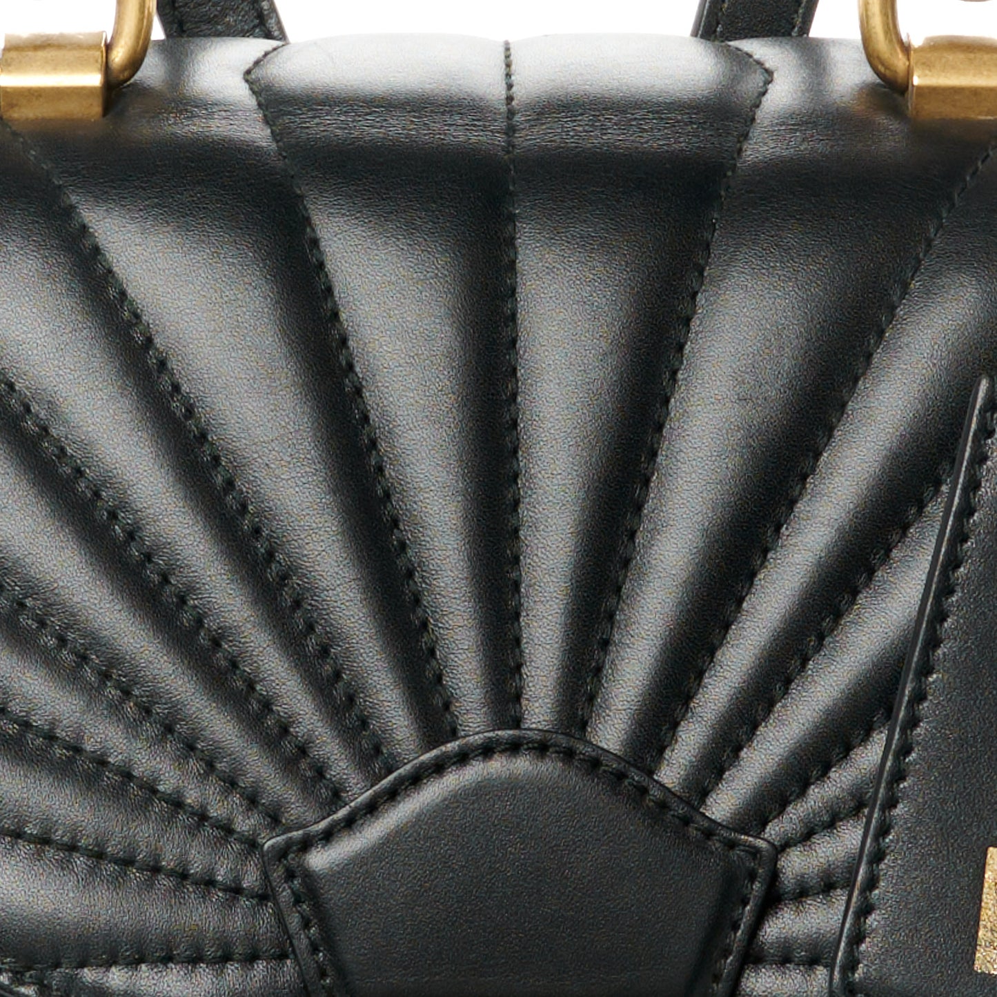 Calfskin Bamboo Trapuntata Queen Margaret Backpack Black