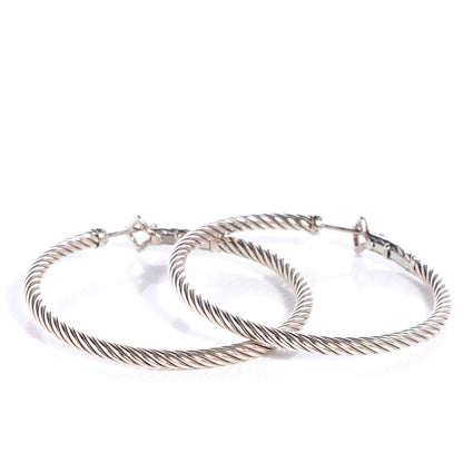 David Yurman Sterling Silver Cable Classics Extra Large Hoop Earrings 5 of 6