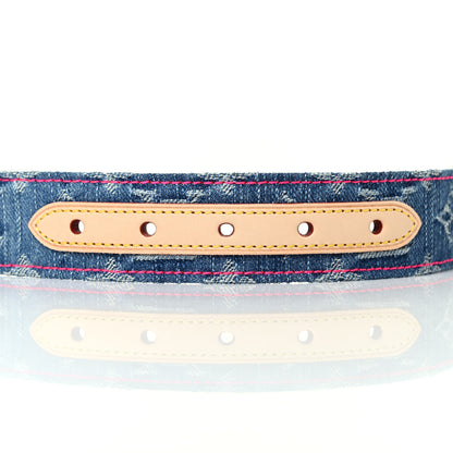 Louis Vuitton Denim Monogram Belt 80 32 Blue 4 of 4