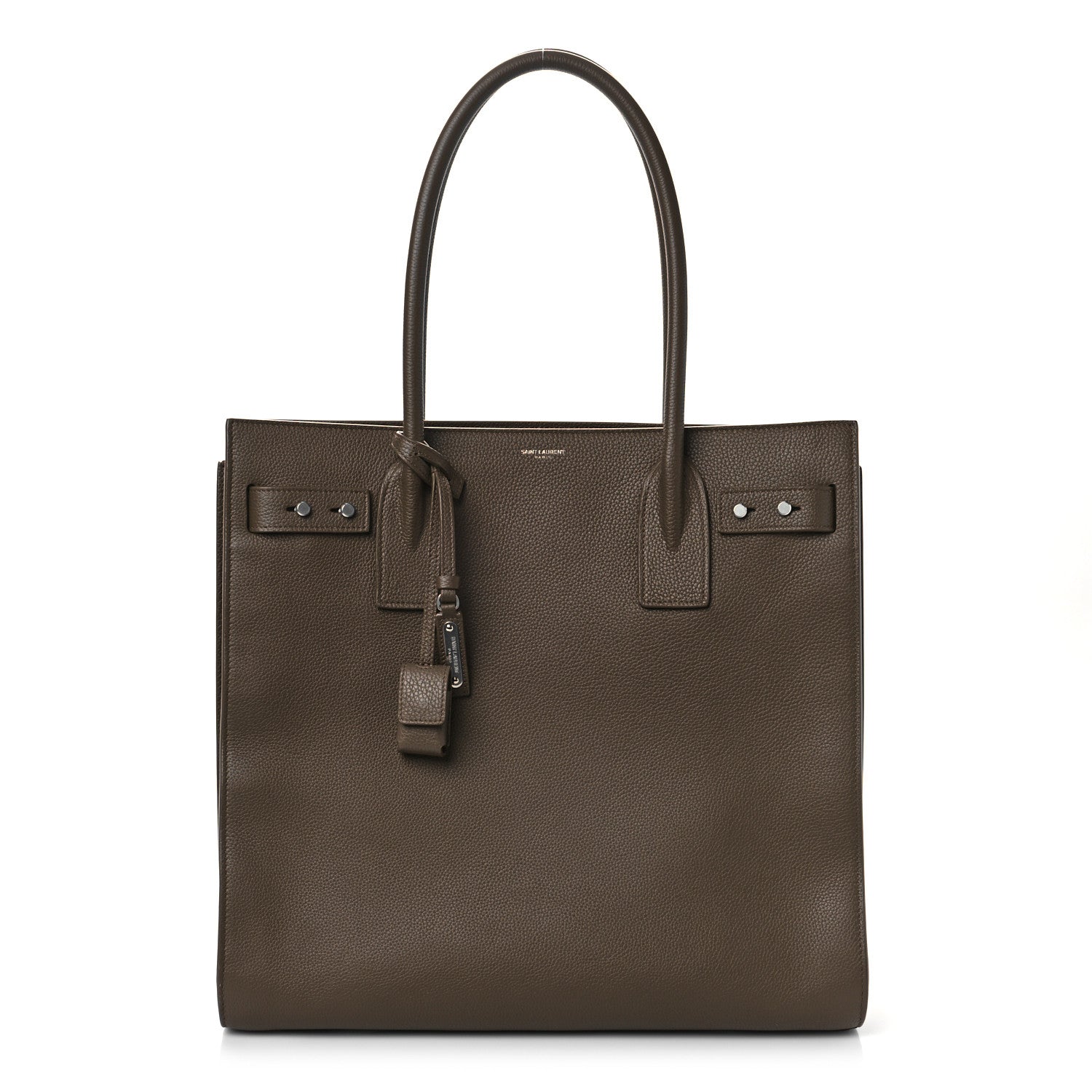 Saint Laurent Grained Calfskin Sac De Jour North South Tote Brown 1 of 8