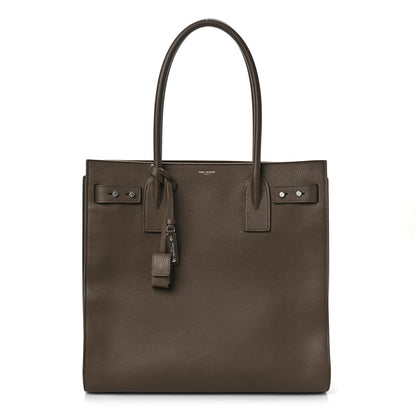 Saint Laurent Grained Calfskin Sac De Jour North South Tote Brown 1 of 8