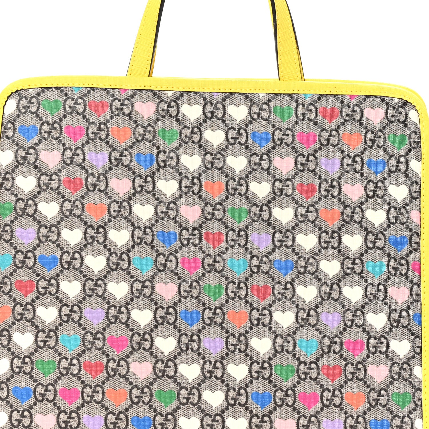 Gucci GG Supreme Monogram Hearts Childrens Tote Beige Ebony Multicolor Freesia 8 of 10