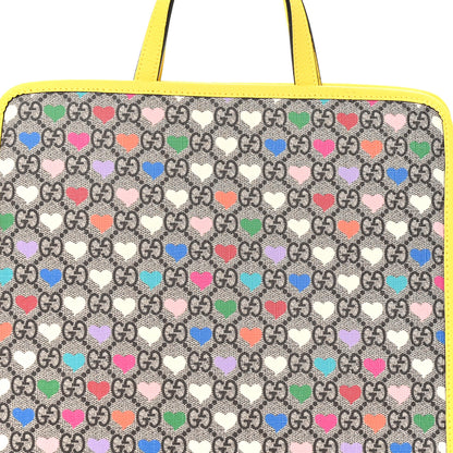 Gucci GG Supreme Monogram Hearts Childrens Tote Beige Ebony Multicolor Freesia 8 of 10
