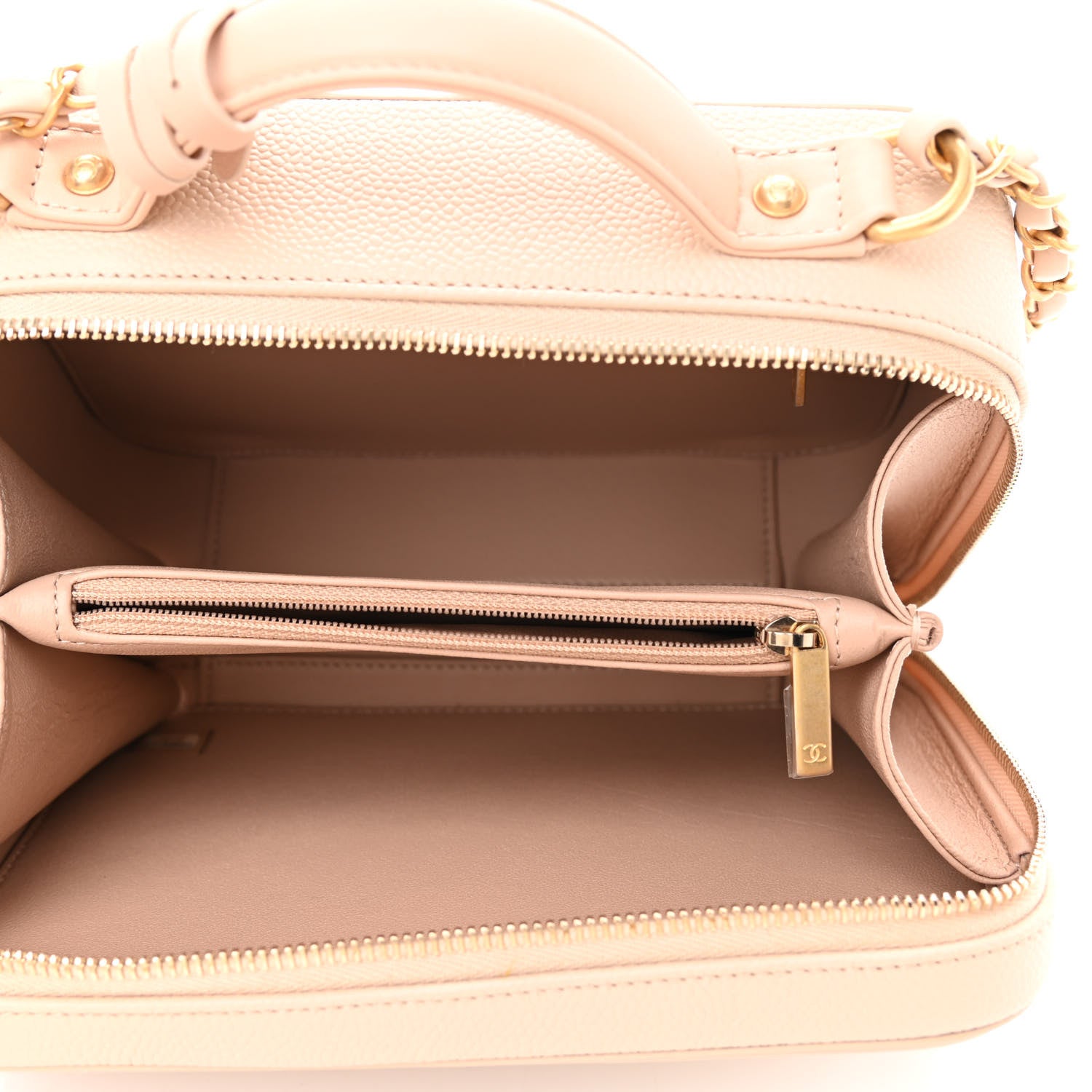 Chanel Caviar Quilted Medium CC Filigree Vanity Case Beige 5 of 10