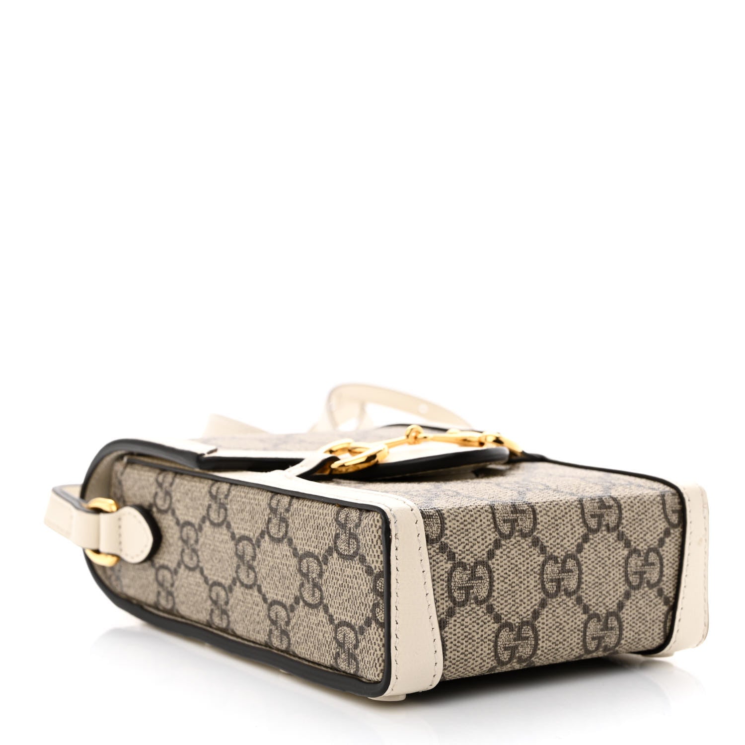 Gucci GG Supreme Monogram Azalea Calfskin Mini Horsebit 1955 Crossbody Bag Beige Ebony Mystic White 4 of 12