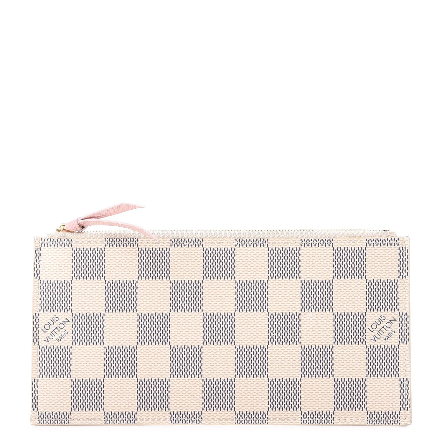 Louis Vuitton Damier Azur Felicie Chain Wallet Zippered Insert Rose Ballerine 1 of 6