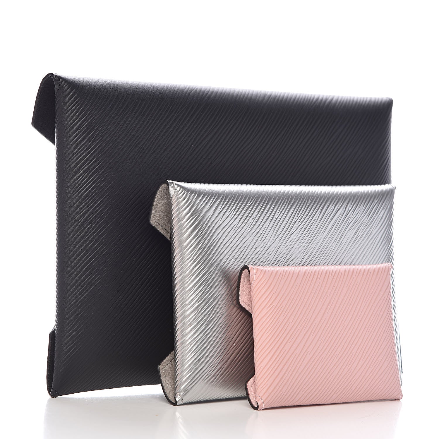 Louis Vuitton Epi Kirigami Pochette Set Black Silver Rose Ballerine 3 of 7