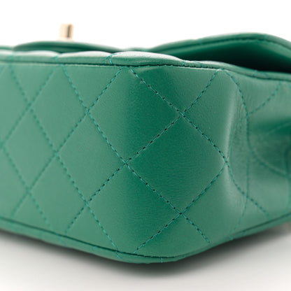 Chanel Lambskin Quilted Mini Top Handle Rectangular Flap Green 10 of 12
