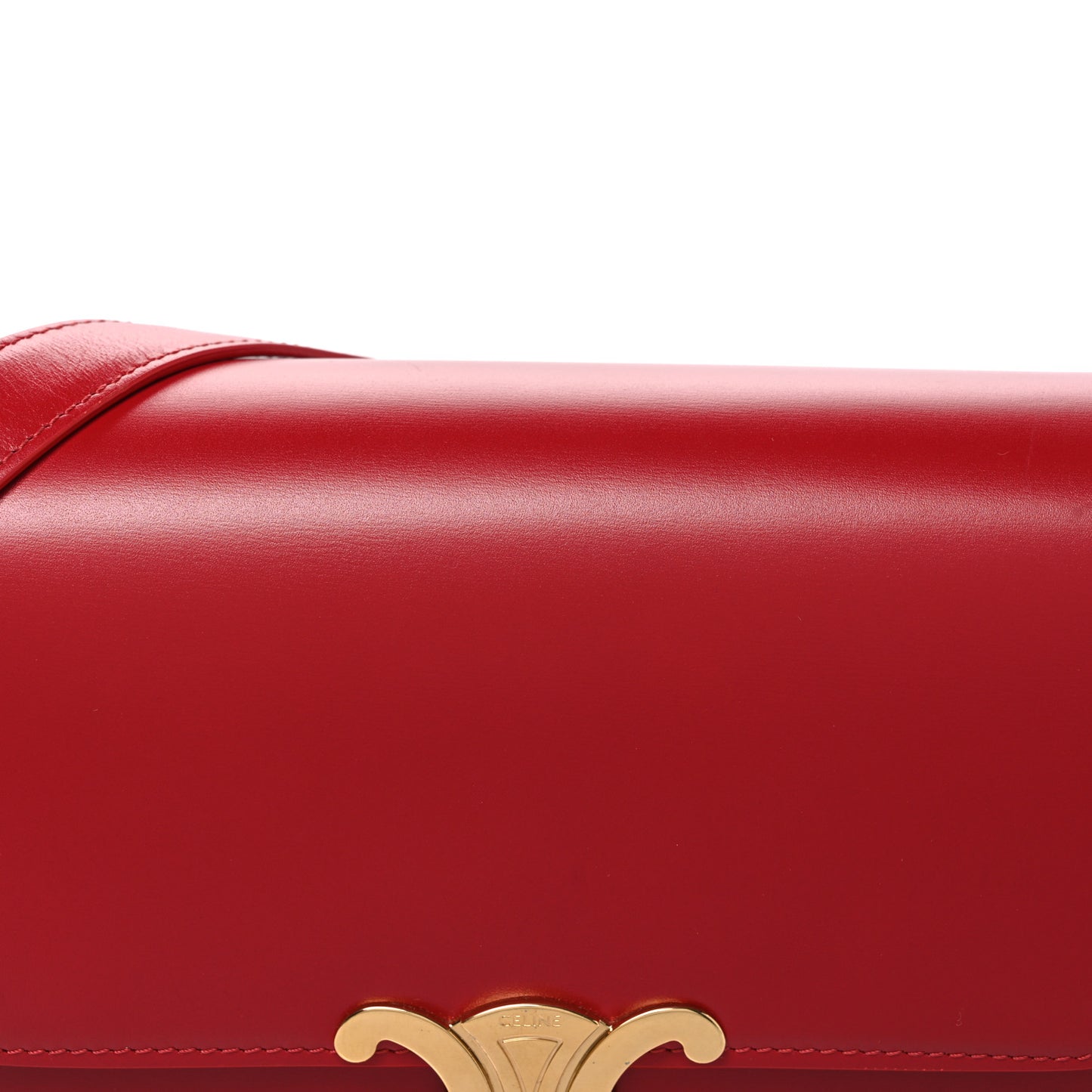 Shiny Calfskin Medium Triomphe Red Red
