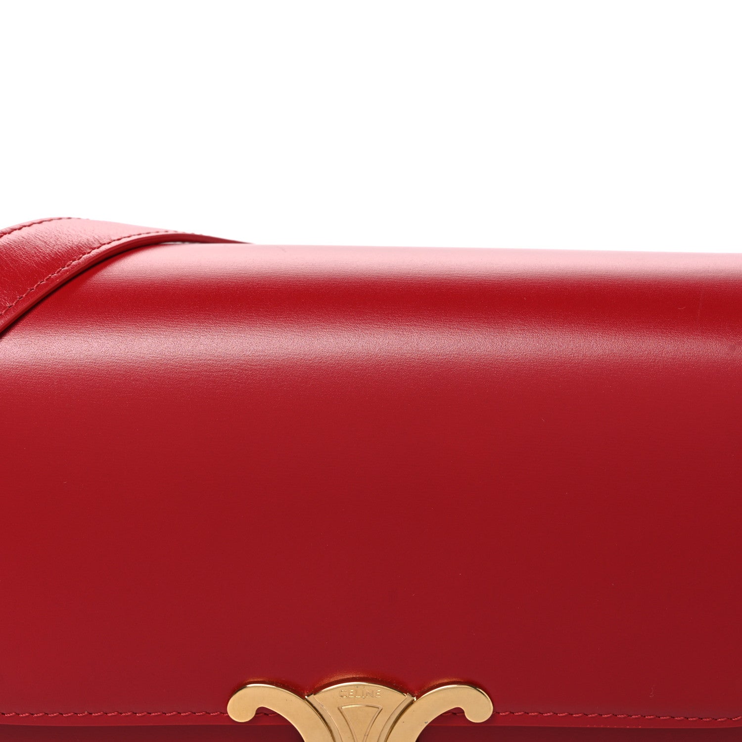 Celine Shiny Calfskin Medium Triomphe Red Red 9 of 11