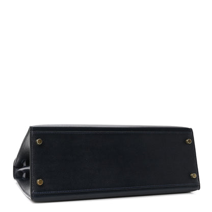 Hermes Courchevel Kelly Sellier 32 Bleu Marine 4 of 10