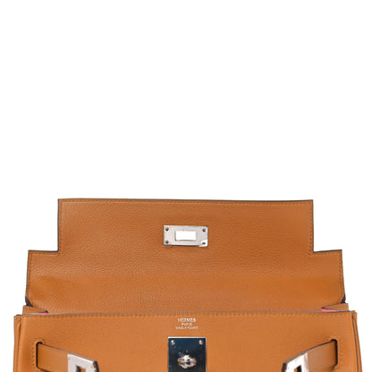 Hermes Evercolor Verso Kelly Retourne 28 Caramel Rose d'Ete 17 of 36