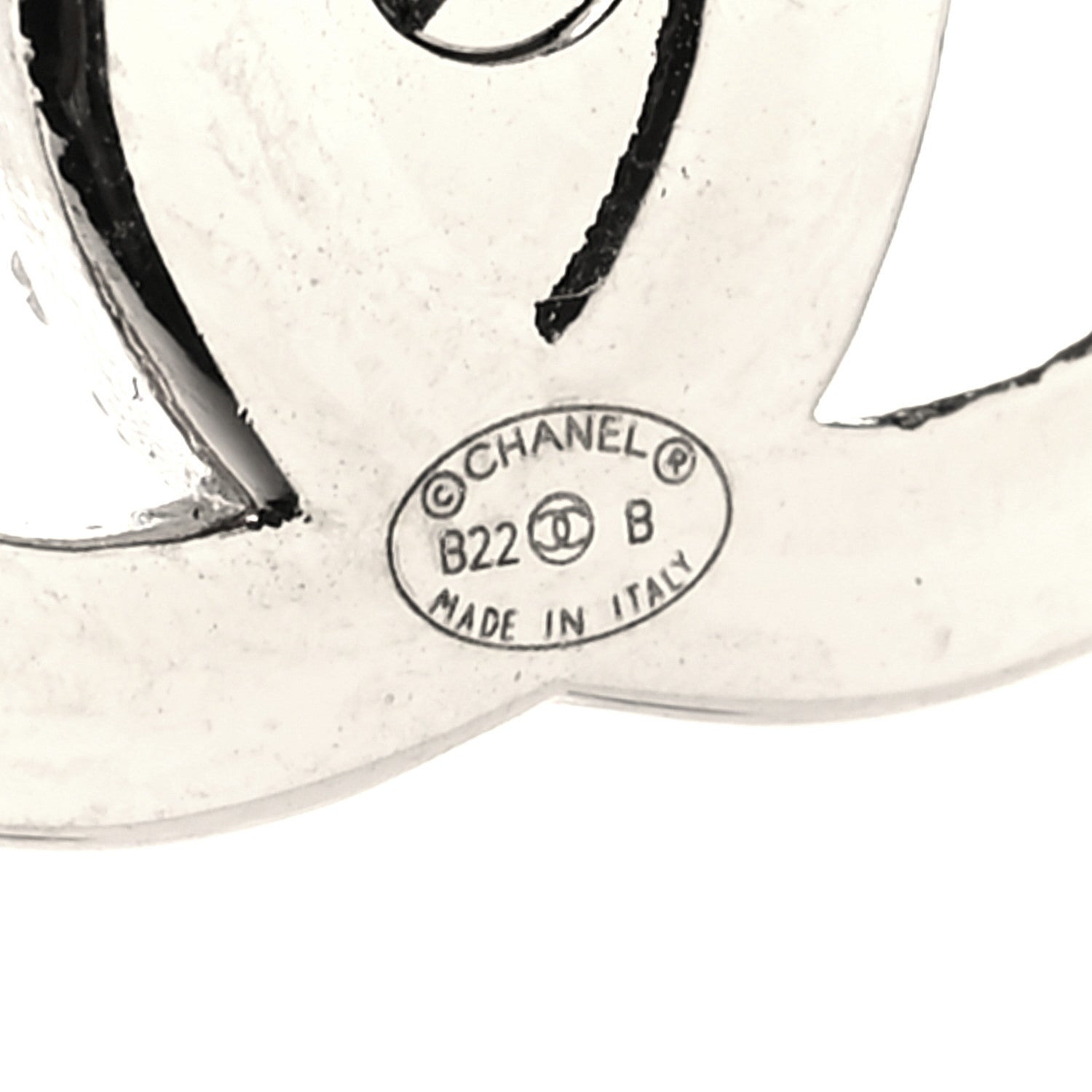 Chanel Crystal CC Turnlock Earrings Silver 4 of 4