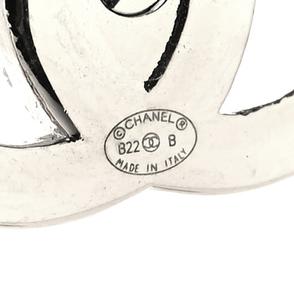 Chanel Crystal CC Turnlock Earrings Silver 4 of 4