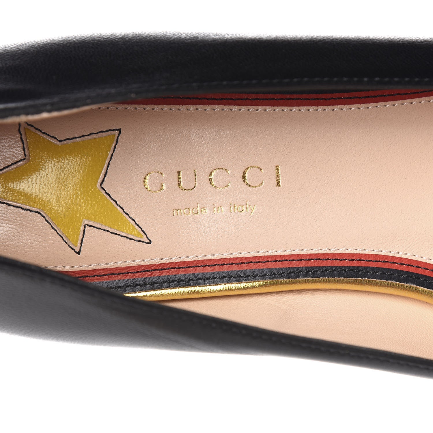 Gucci Calfskin Web Ballerina Flat 38.5 Black 7 of 9