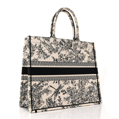 Christian Dior Canvas Embroidered Large Book Tote Latte 3 of 11