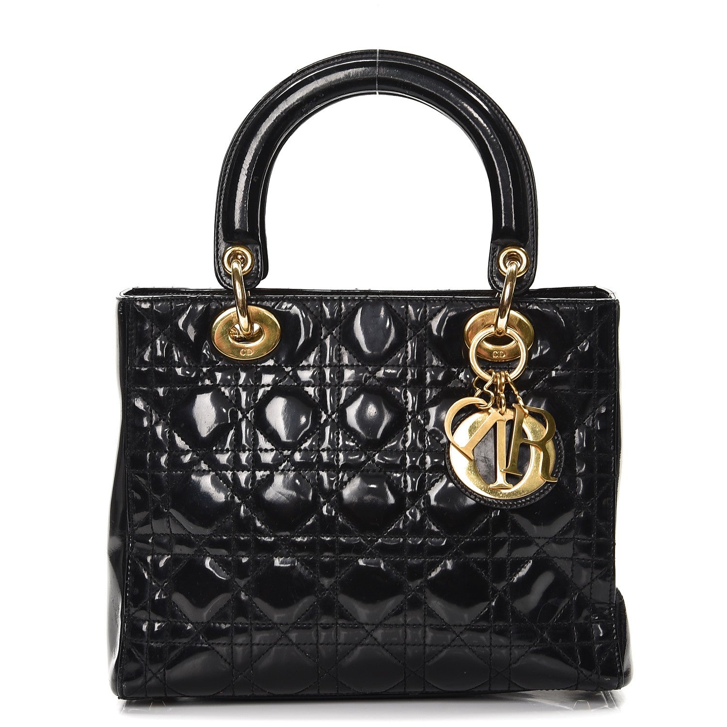 Christian Dior Patent Cannage Medium Lady Dior Black 1 of 12