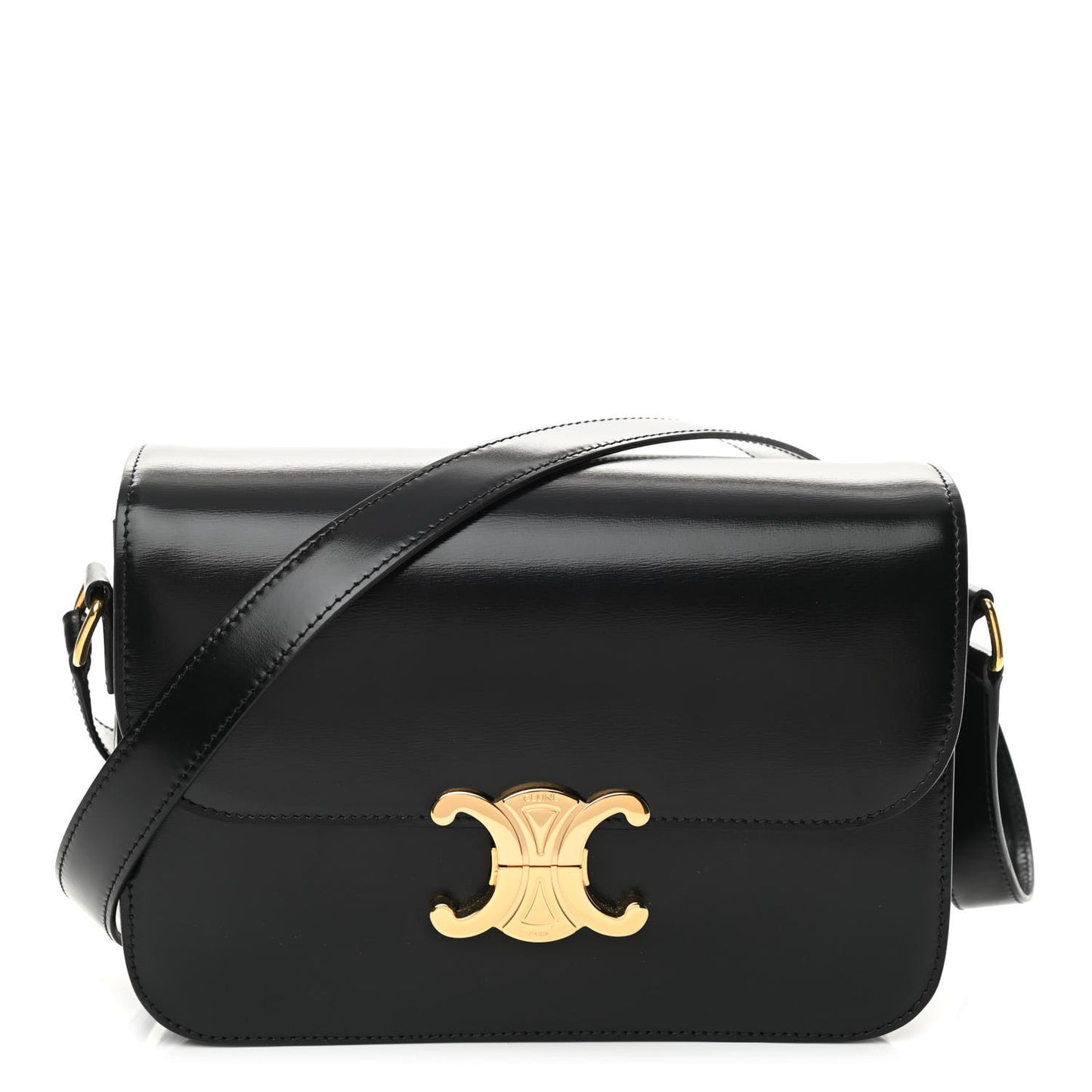 Shiny Calfskin Medium Triomphe Black