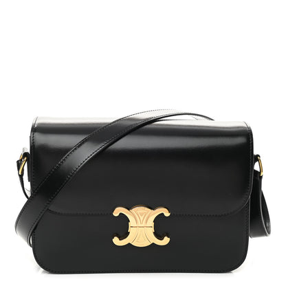 Celine Shiny Calfskin Medium Triomphe Black 1 of 11