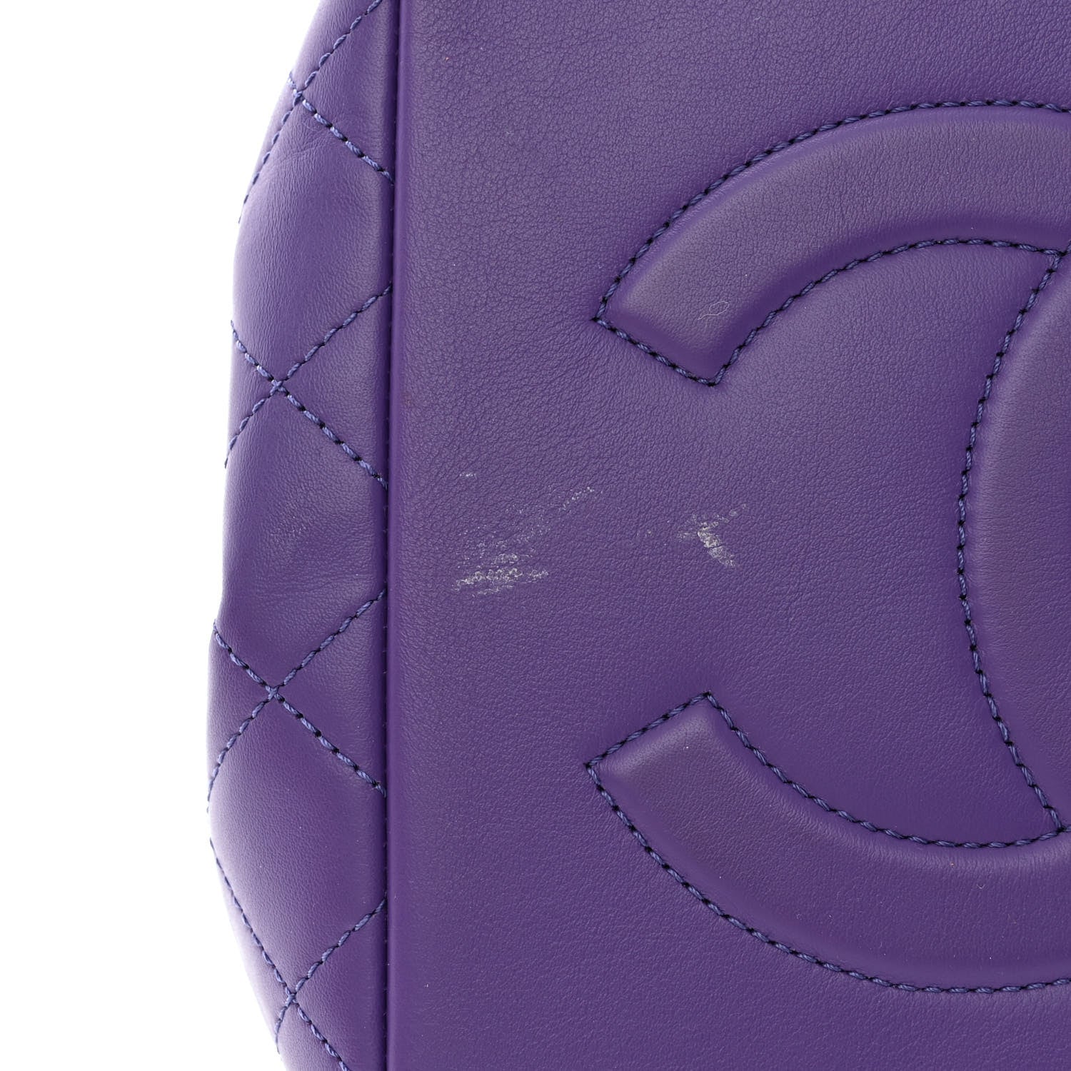 Chanel Calfskin Quilted Bucket Bag Purple 13 of 13
