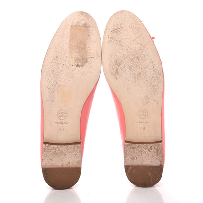 Chanel Lambskin Cap Toe CC Ballerina Flats 40 Pink 6 of 11