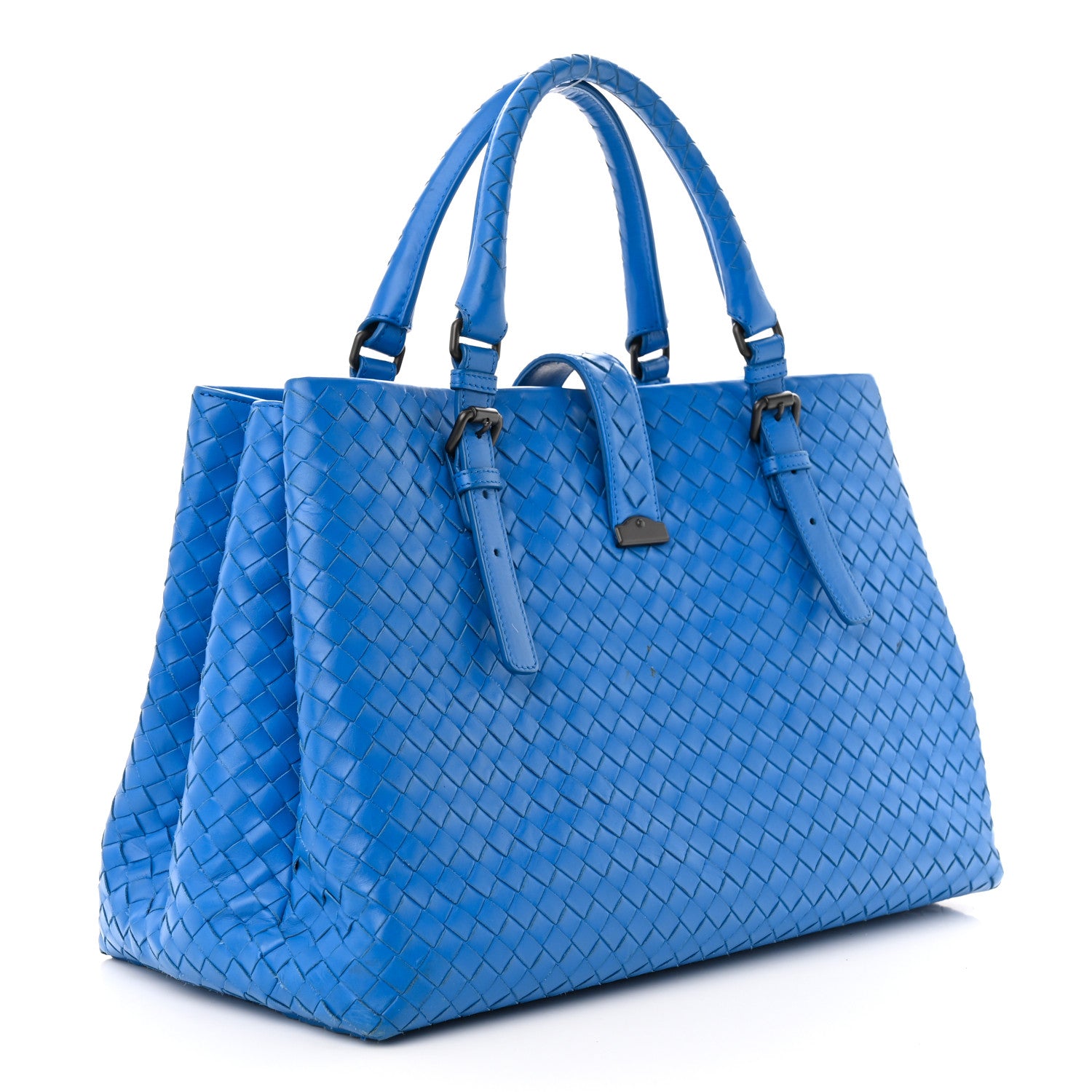 Bottega Veneta Light Calf Intrecciato Medium Roma Signal Blue 3 of 16
