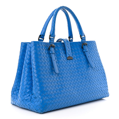 Bottega Veneta Light Calf Intrecciato Medium Roma Signal Blue 3 of 16