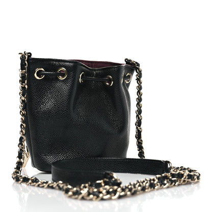 Chanel Caviar Quilted Mini CC Pocket Bucket Bag Black 3 of 10