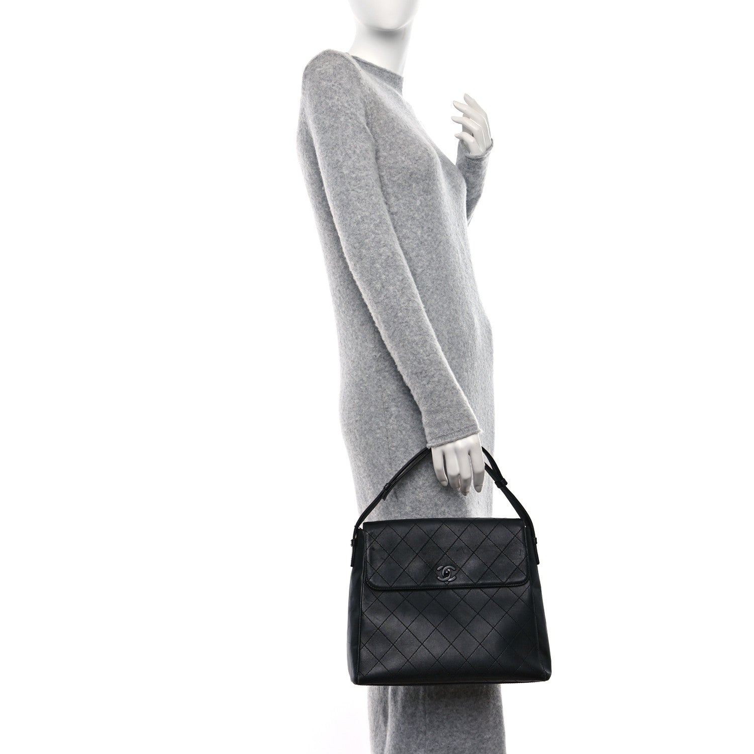 Chanel Lambskin Quilted CC Flap Shoulder Bag So Black 2 of 12