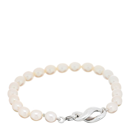 Tiffany Sterling Silver Pearl Figure 8 Bracelet 1 of 3