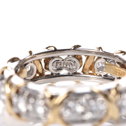 Tiffany Platinum 18K Yellow Gold Diamond Schlumberger Sixteen Stone Ring 54 7 5 of 5