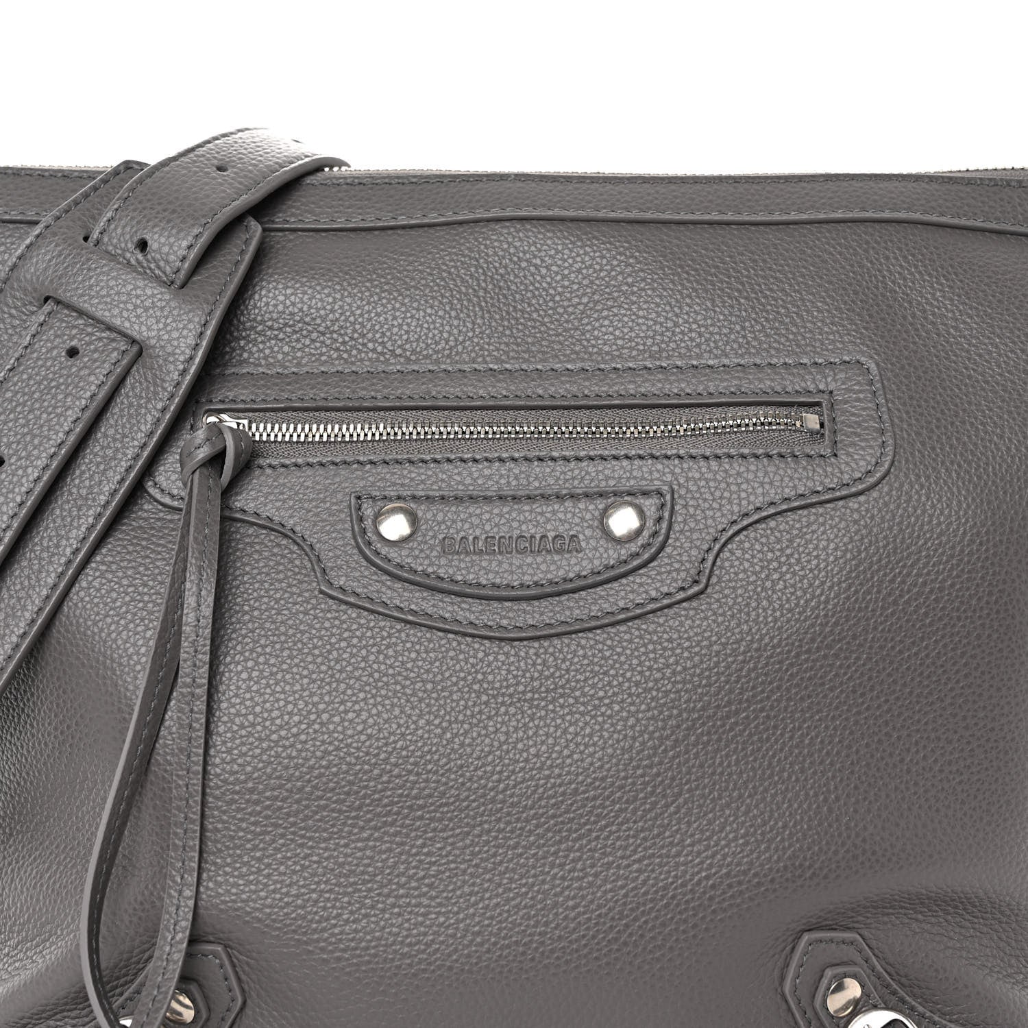 Balenciaga Grained Calfskin Silver Hardware Small Neo Classic Hobo Dark Grey 8 of 10