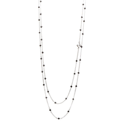 David Yurman Sterling Silver Black Onyx Station Chain Necklace 3 of 11