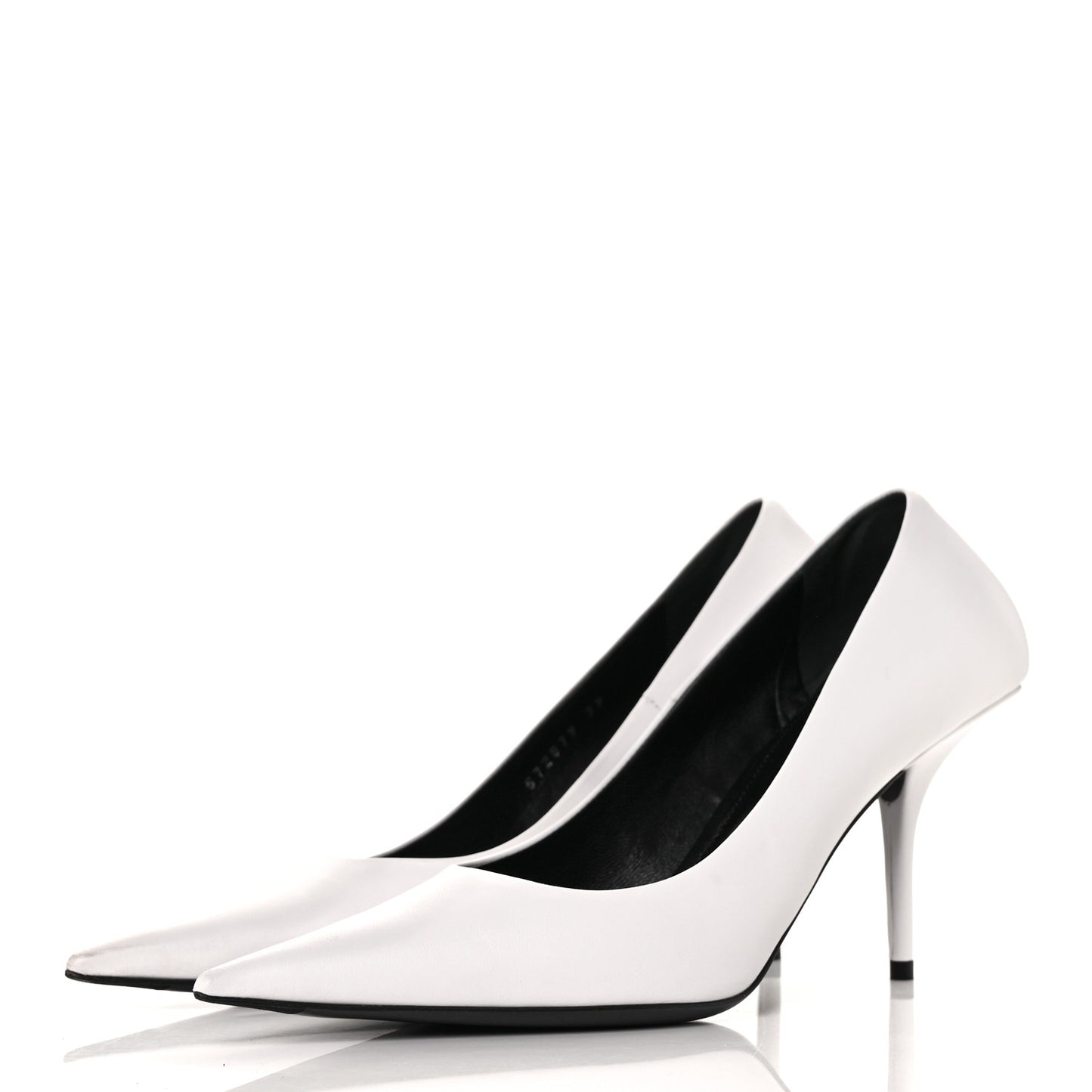 Soft Nappa Square Knife 80mm Pumps 39 White