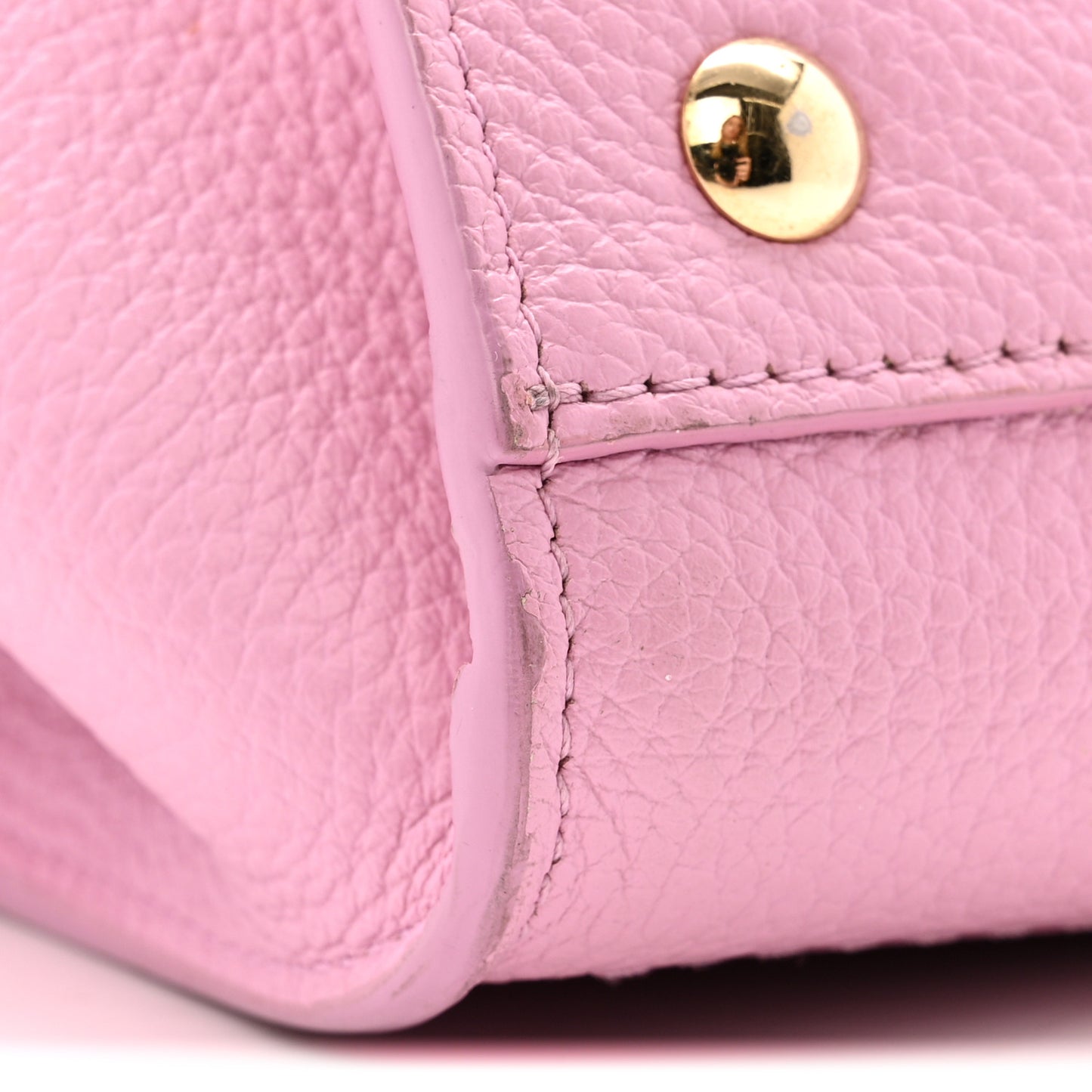 Grained Calfskin Double Handle Small Amy Tote Pink