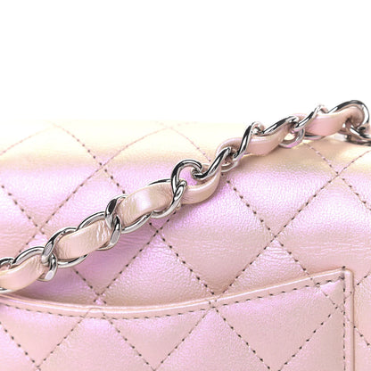 Chanel Iridescent Calfskin Quilted Mini Rectangular Flap Pink 8 of 10