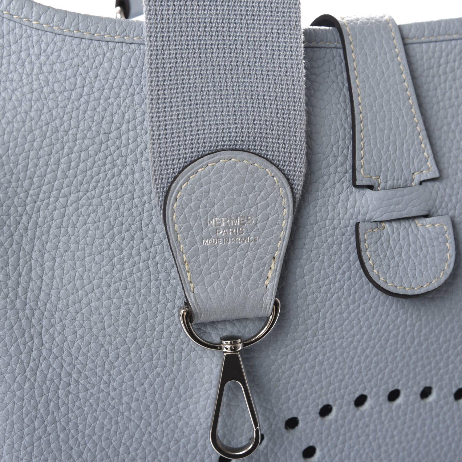 Hermes Taurillon Clemence Evelyne III GM Bleu Lin 9 of 11